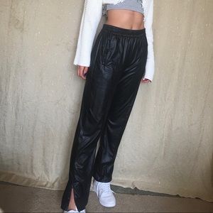 Topshop faux black leather pants!